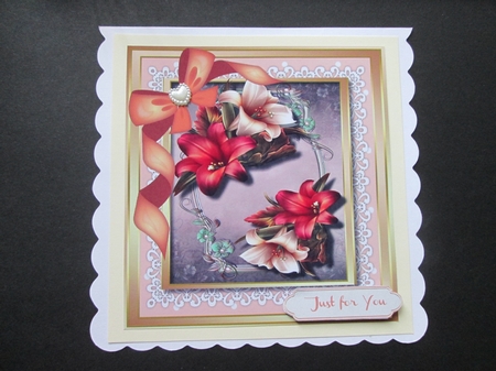 Beautiful Lillies in a Gold Frame  by BELINDA ABRAHAM