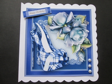 Lovely Check Shoes and Roses  by BELINDA ABRAHAM