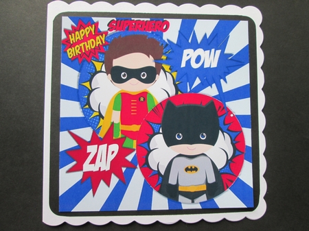 Batman & Robin the Dynamic Duo Blue 8x8 by BELINDA ABRAHAM