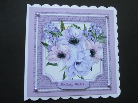 Lovely Lilac Roses on a Script Mat  by BELINDA ABRAHAM