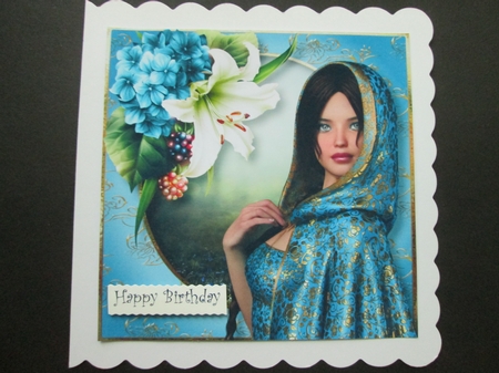 Beautiful In Blue 8x8 by BELINDA ABRAHAM