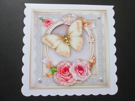 Beautiful Gold Butterfly and Roses  by BELINDA ABRAHAM