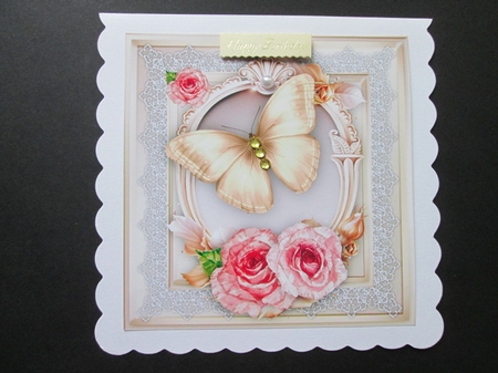 Beautiful Gold Butterfly and Roses  by BELINDA ABRAHAM