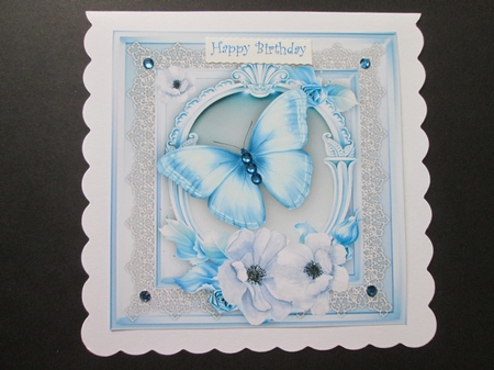 Beautiful Blue Butterfly and Roses  by BELINDA ABRAHAM