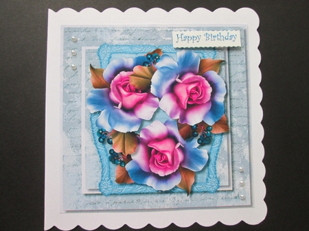 Beautiful Roses on Script mat 1 by BELINDA ABRAHAM