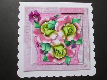 Beautiful Roses on Script mat 3 by BELINDA ABRAHAM