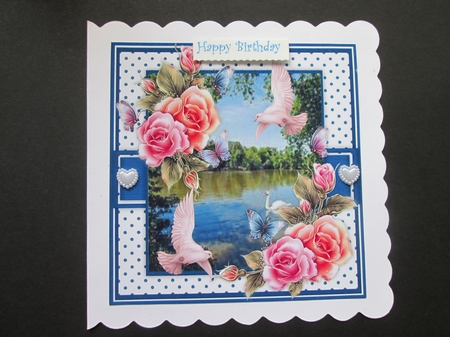Beautiful Love Birds and Rose  by BELINDA ABRAHAM