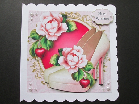 Sumptuous Shoes - Strawberry Rose 8x8 by BELINDA ABRAHAM