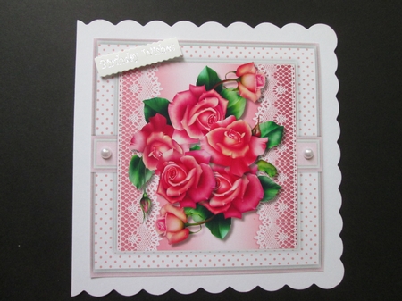 BeautifulDownton Roses on a lace Mat 3 by BELINDA ABRAHAM