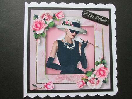 Ladies Day - Pink Roses 8x8 by BELINDA ABRAHAM