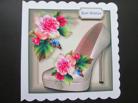 The Summer Shoe With Begonias & Butterflies 8x8 by BELINDA ABRAHAM