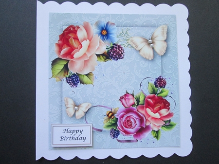 Beautiful English Roses and Butterflys  by BELINDA ABRAHAM