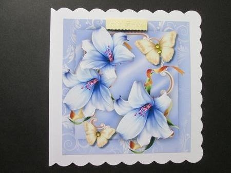 Beautiful Lilac Logic Lillies and gold butterflys by BELINDA ABRAHAM