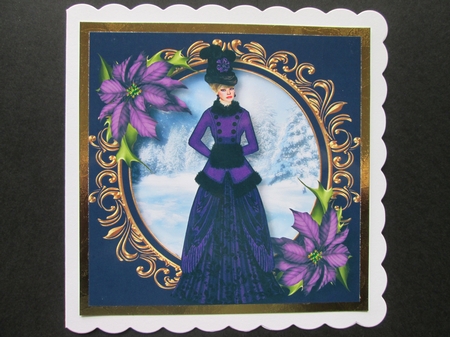 Christmas Victorian Beauty In Purple 8x8 by BELINDA ABRAHAM
