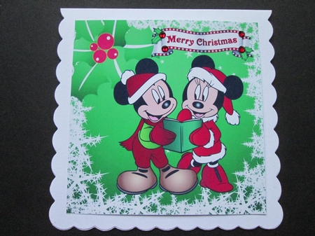 carol singing mice in snowflake frame with stars 8x8 by BELINDA ABRAHAM