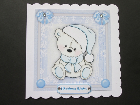 Christmas Bertie , Blue and White  by BELINDA ABRAHAM