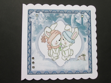 Bunnies Mistletoe Kiss   by BELINDA ABRAHAM