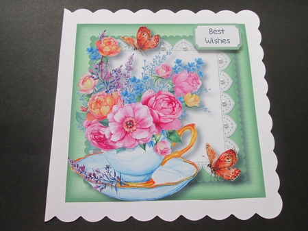 Watercoloured Floral Teacup 8x8 by BELINDA ABRAHAM