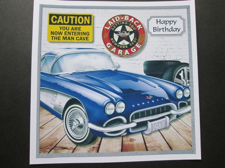Garage with vintage car by BELINDA ABRAHAM