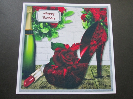 Red lace and roses by BELINDA ABRAHAM
