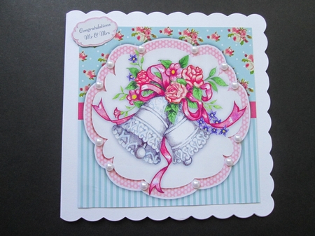 Beautiful Shabby Chic Wedding Bells 8x8  by BELINDA ABRAHAM