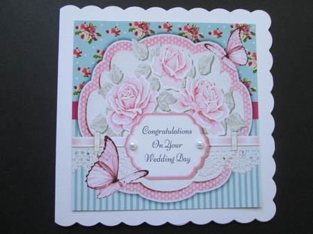 Congratulations On Your Wedding Day Shabby Chic 8x8 by BELINDA ABRAHAM