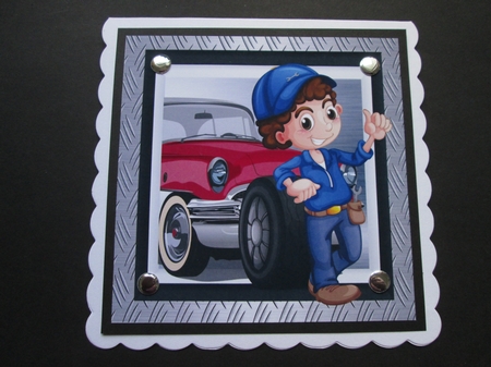 Little Mechanic Boy 8x8 by BELINDA ABRAHAM