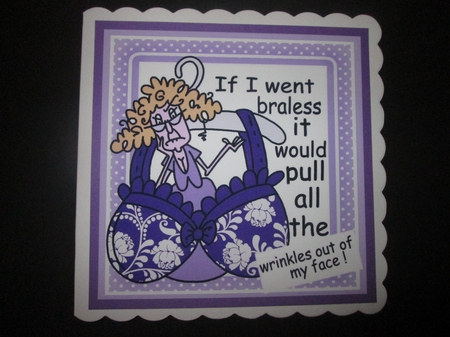 Stella has a fancy purple bra to show off, but has concerns 8x8 by BELINDA ABRAHAM