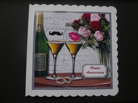 Anniversary or Wedding Day card topper by BELINDA ABRAHAM