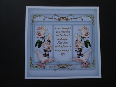 Beautiful Love Doves and White Roses , Anniversary by BELINDA ABRAHAM