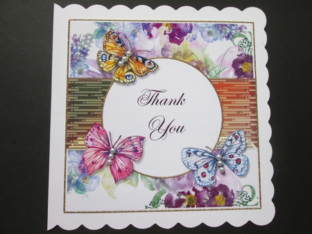 Floral and Butterflies Thank You Card Front 2 by BELINDA ABRAHAM