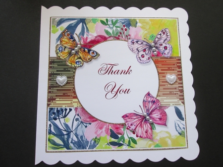 Floral and Butterflies Thank You Card Front 4 by BELINDA ABRAHAM