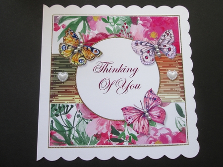 Floral and Butterflies Thinking of You CF. 1 by BELINDA ABRAHAM