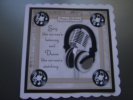 Sing Like Non-ones Listening Card Front Topper by BELINDA ABRAHAM