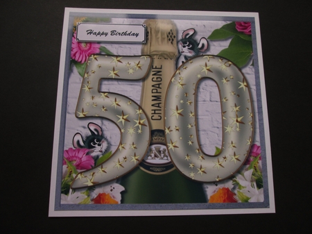 50th birthday card topper by BELINDA ABRAHAM