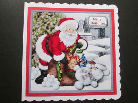Santa and Snowman head on collision by BELINDA ABRAHAM