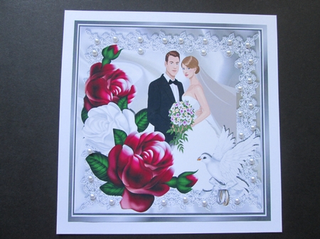Pretty red/white roses for the bride and groom on there wedding 8x8 by BELINDA ABRAHAM