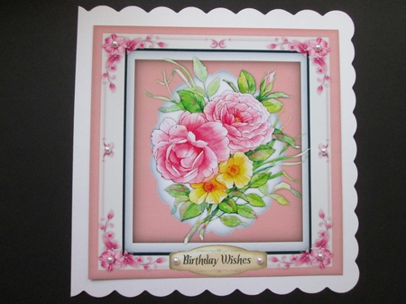 Beautiful Pink Roses in a Flower Frame  by BELINDA ABRAHAM