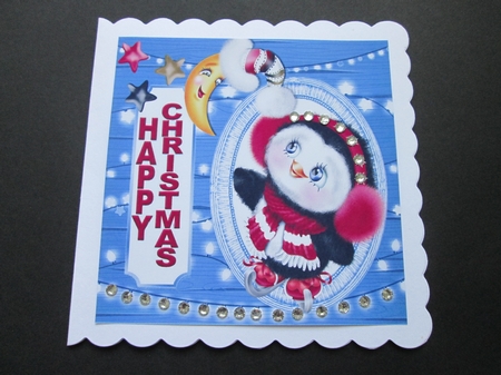 Cute penguin (red) 8x8 by BELINDA ABRAHAM