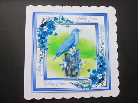 Beautiful Blue Bird and Flowers  by BELINDA ABRAHAM