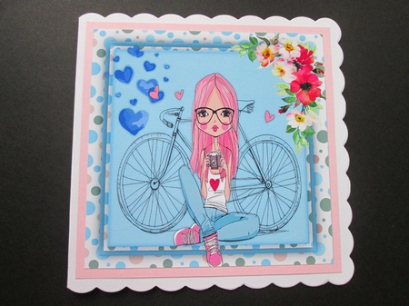 Trendy Girl and her Bike  by BELINDA ABRAHAM