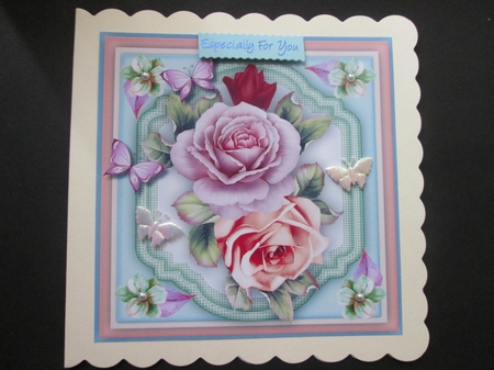Beautiful French Roses and Butterflies  by BELINDA ABRAHAM