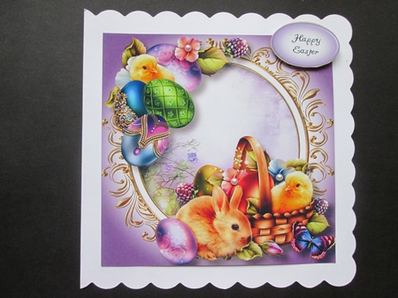 Elegant Easter - Bunny & Chicks 8x8 by BELINDA ABRAHAM