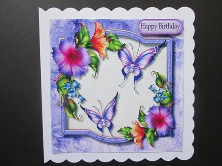 Lilac Butterflys and  Flowers by BELINDA ABRAHAM