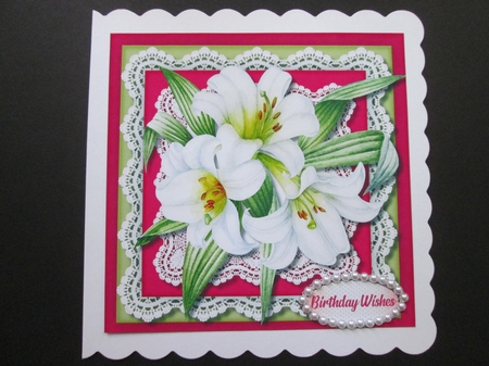 Beautiful White Lillys and Lace  by BELINDA ABRAHAM