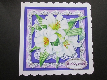 Beautiful White Lillys and Lace 2 by BELINDA ABRAHAM