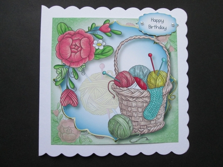 A Basket Of Wool - Knitting Crochet 8x8 by BELINDA ABRAHAM