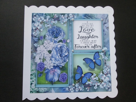 Blue Roses , Blossom and Butterflys  by BELINDA ABRAHAM