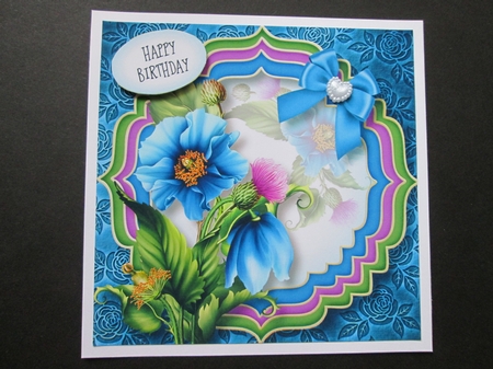 Trio Fancy Frame - Bright Blue 8x8 by BELINDA ABRAHAM
