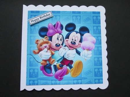 Mickey & Minnie Mouse 8x8 Quick Card by BELINDA ABRAHAM